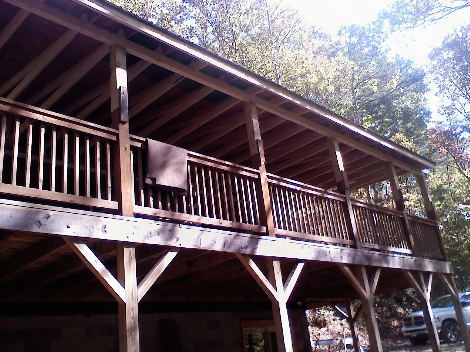 Timber framing under a new elevated porch and deck — Roof Leak Repair in West Elizabeth by Roofing Brothers